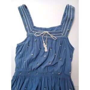Old Navy Tiered Maxi Dress Large Tall Embroidered Cottage Boho Western‎ Beachy